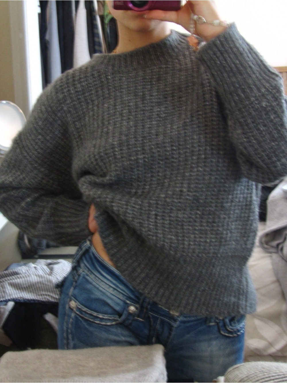 Ardene Grey Knit Crewneck Sweater